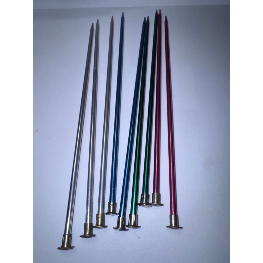 Vintage Boye Knitting Needles Mixed Lot Aluminum Metal Size 7 4.5mm Multi Color
